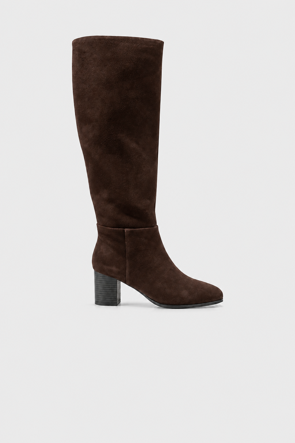 Suede boots with block heel