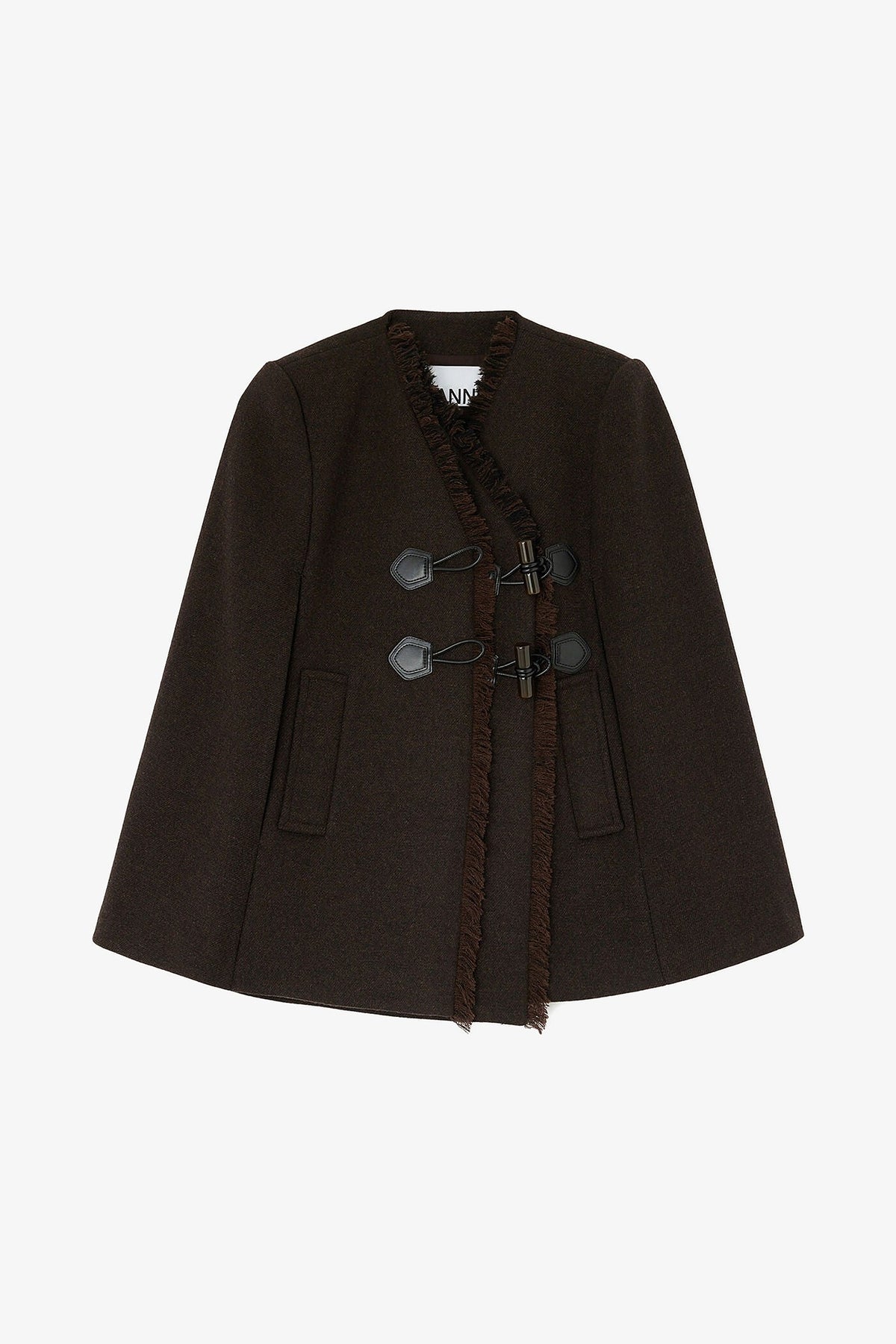 Bruine wollen cape