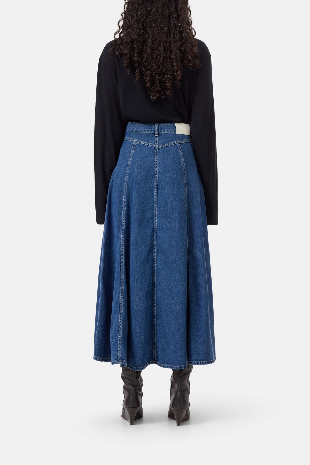 Long denim skirt