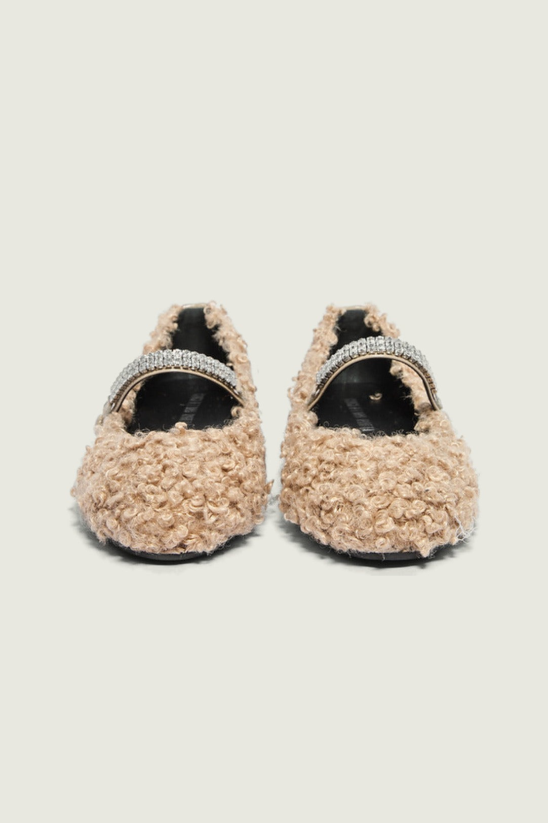 Ballerines teddy CHAFIA Guglielmo Rotta, beige, vue de face