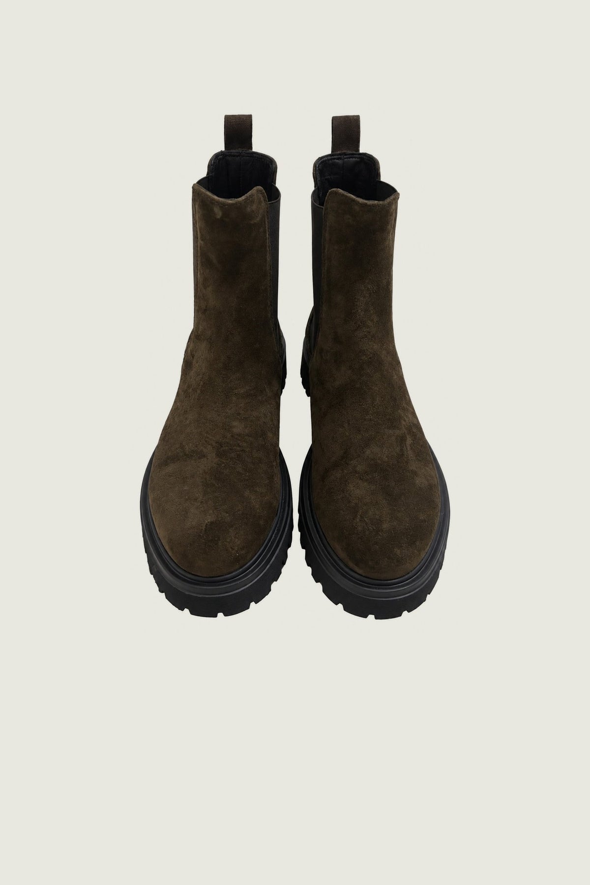 Boots chelsea ranch en velours Guglielmo Rotta, marron foncé, vue de face
