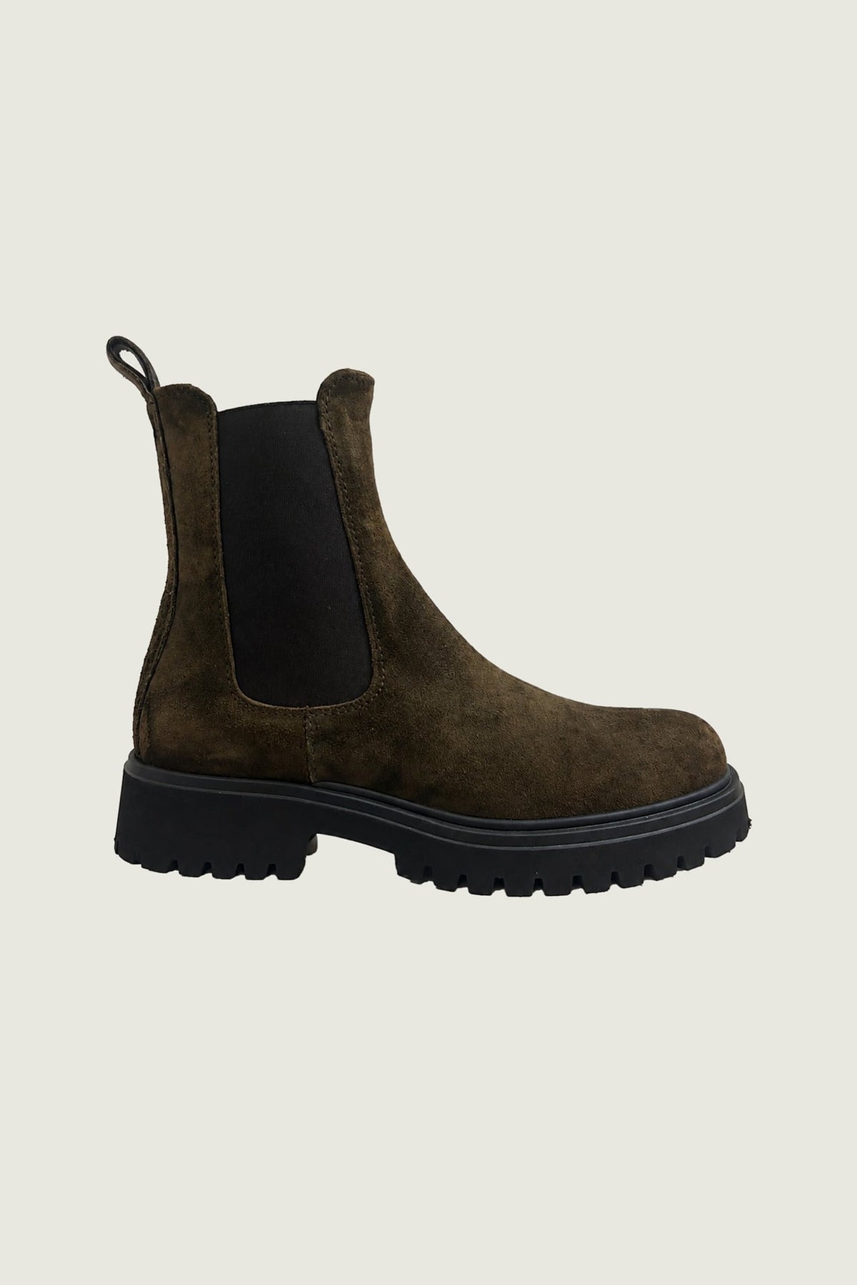 Boots chelsea ranch en velours Guglielmo Rotta, marron foncé, vue de profil