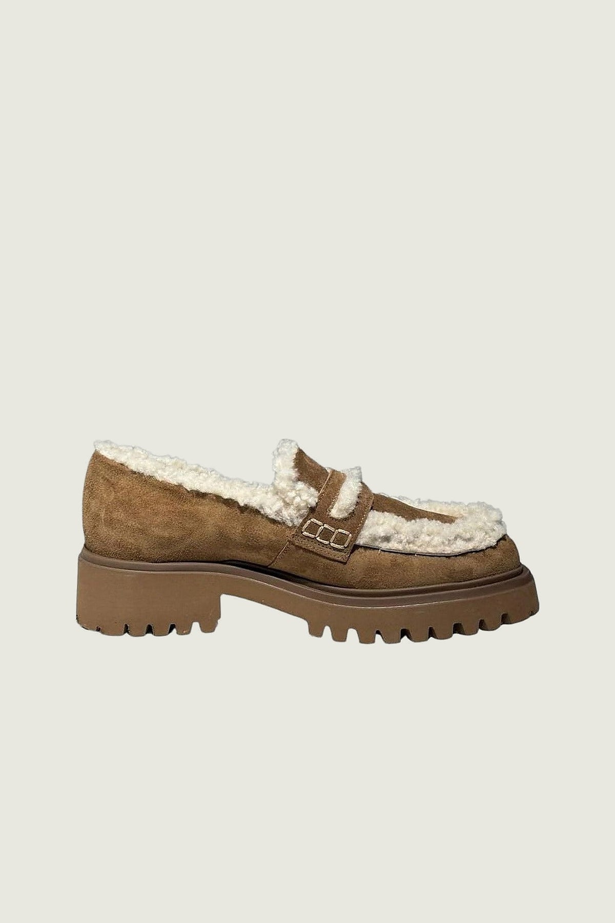 Mocassins en daim fourrés WILL Guglielmo Rotta, camel, vue de côté