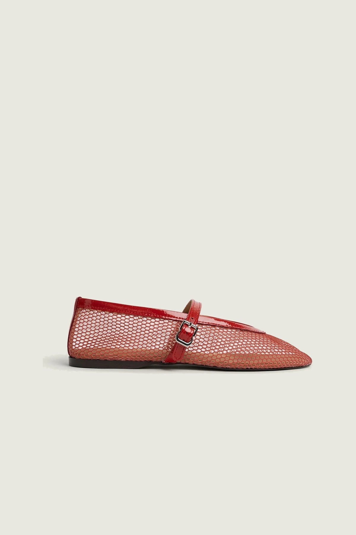 Ballerines Mesh Posa, rouge, vue de profil