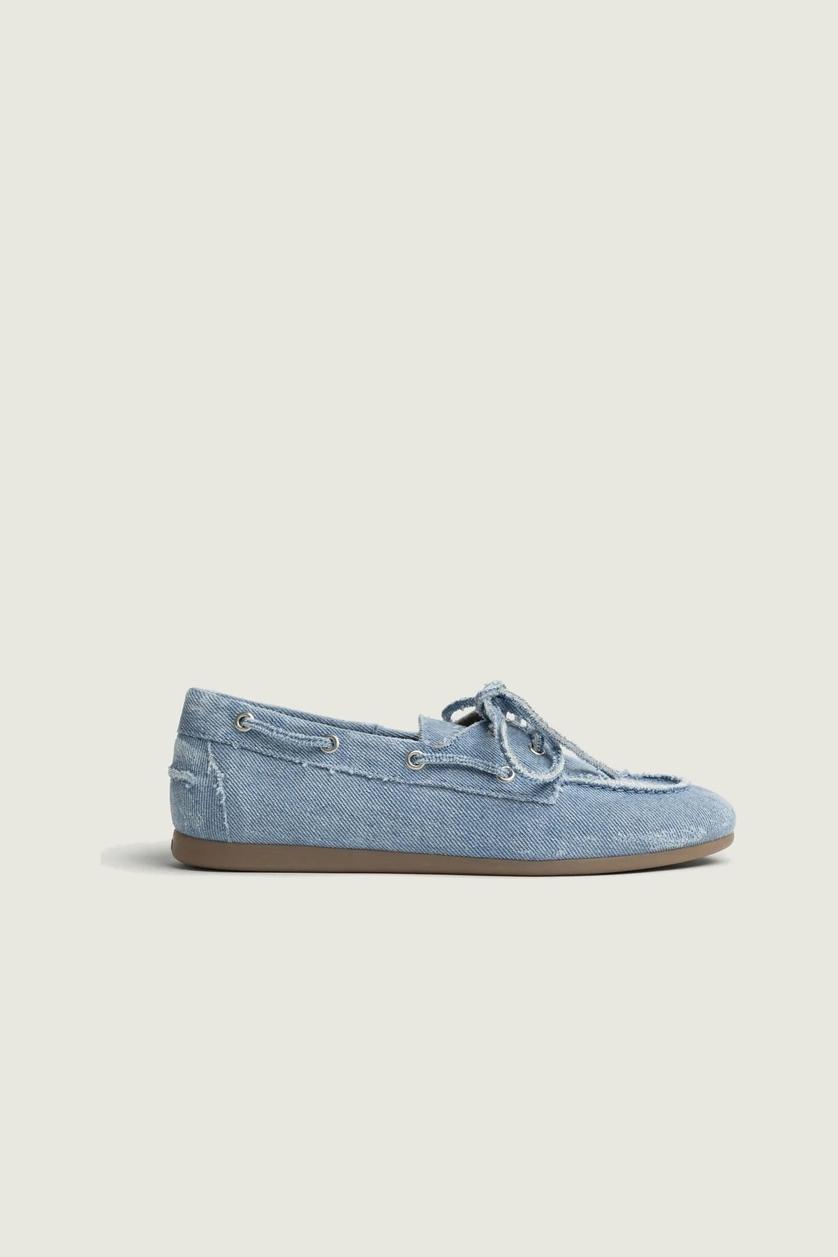Mocassins en denim Posa, bleu clair, vue de profil