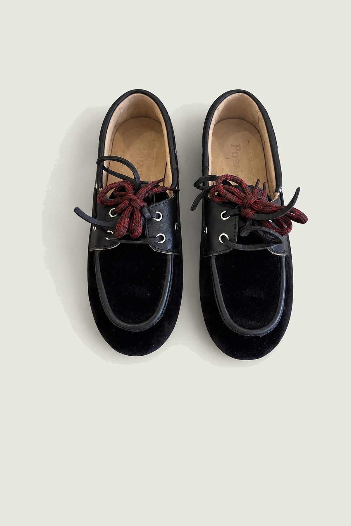 Mocassins en velours Posa, brun foncé, paire vue de dessus