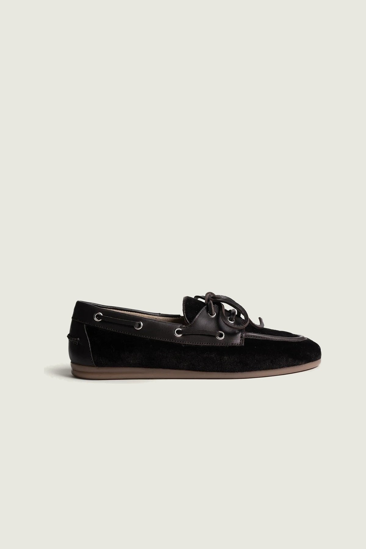 Mocassins en velours Posa, brun foncé, vue de profil