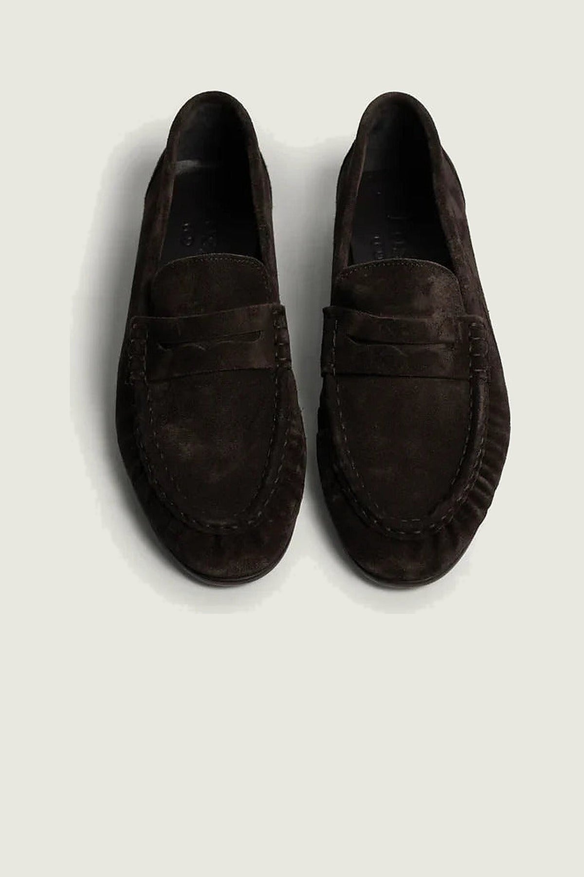Mocassins Winkle en suède Posa, brun foncé, paire vue de dessus