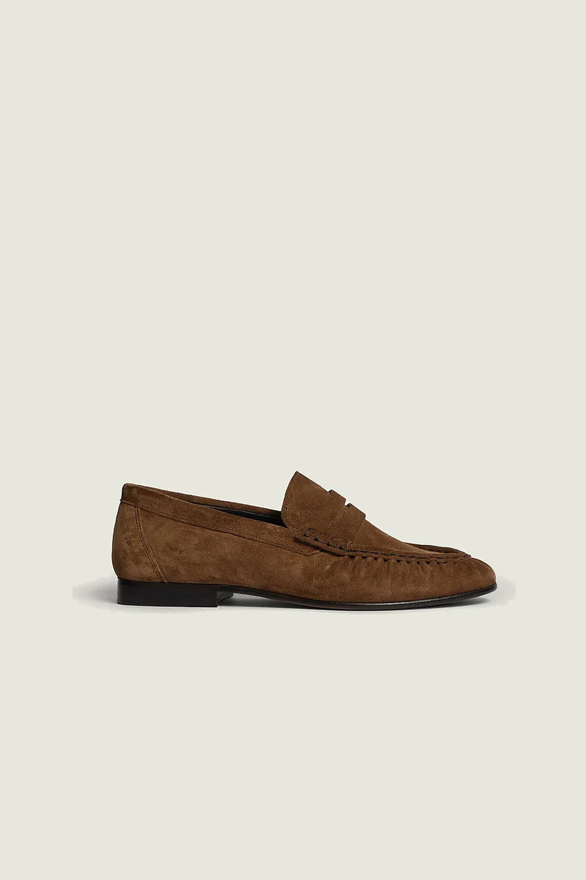 Mocassins Winkle en suède Posa, cognac, vue de profil