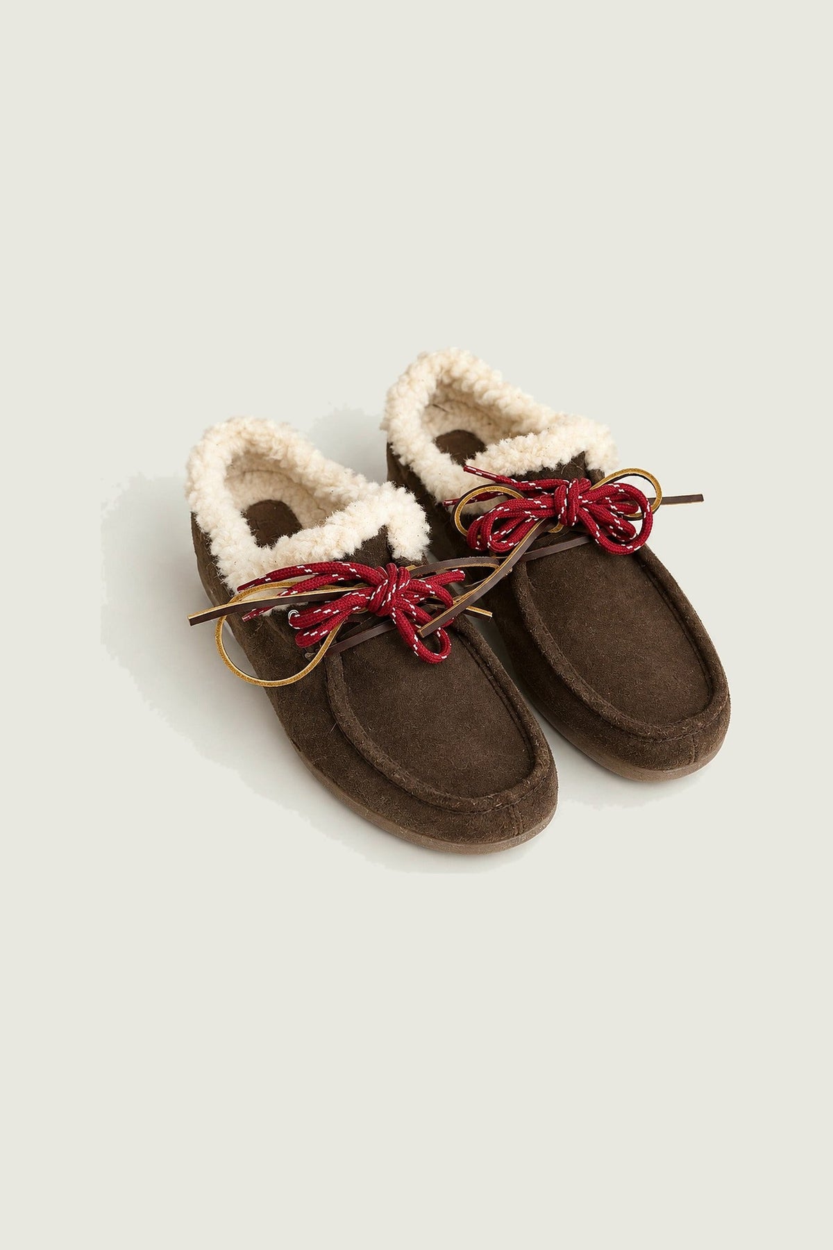 Mules Dolomiti fourrées en suède Posa, brun foncé, paire de trois quarts