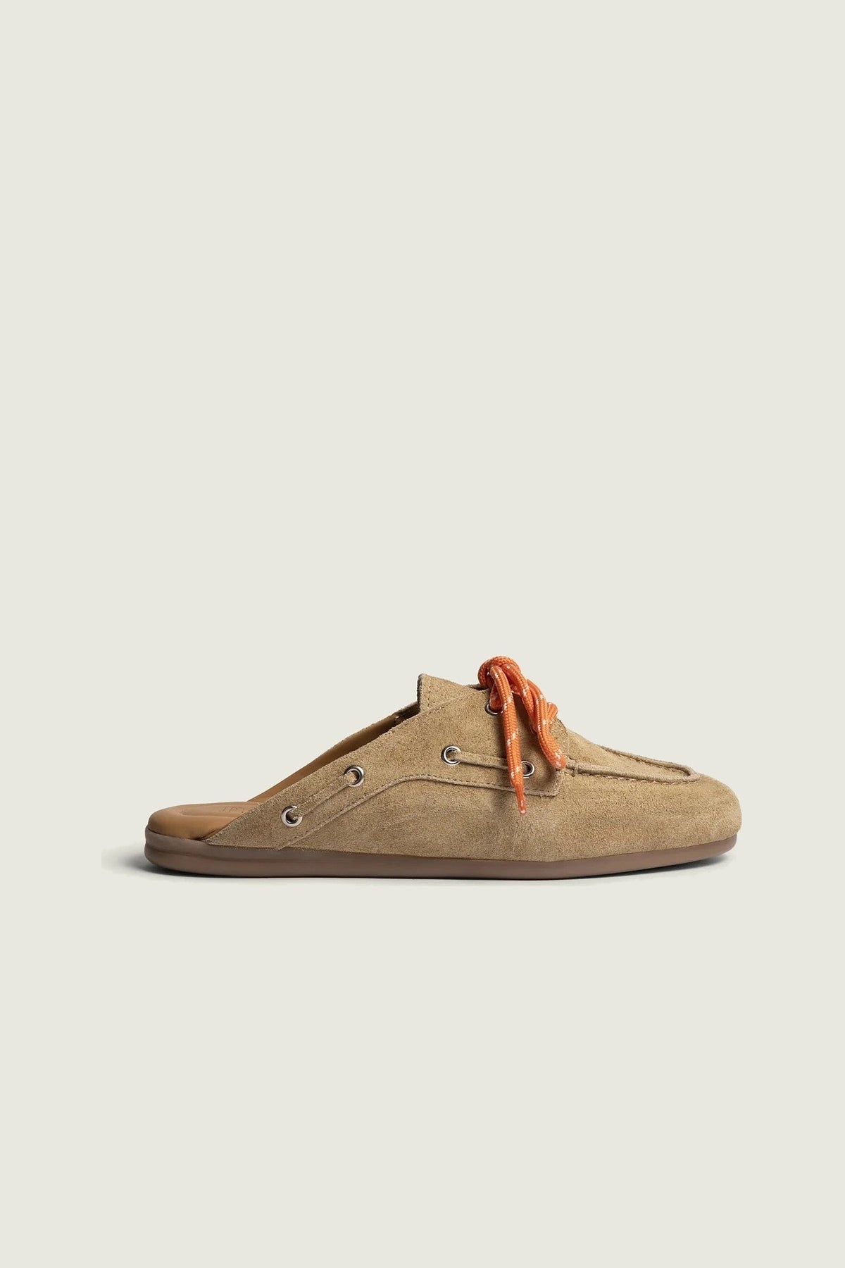 Mules en suède Posa, tan, vue de profil