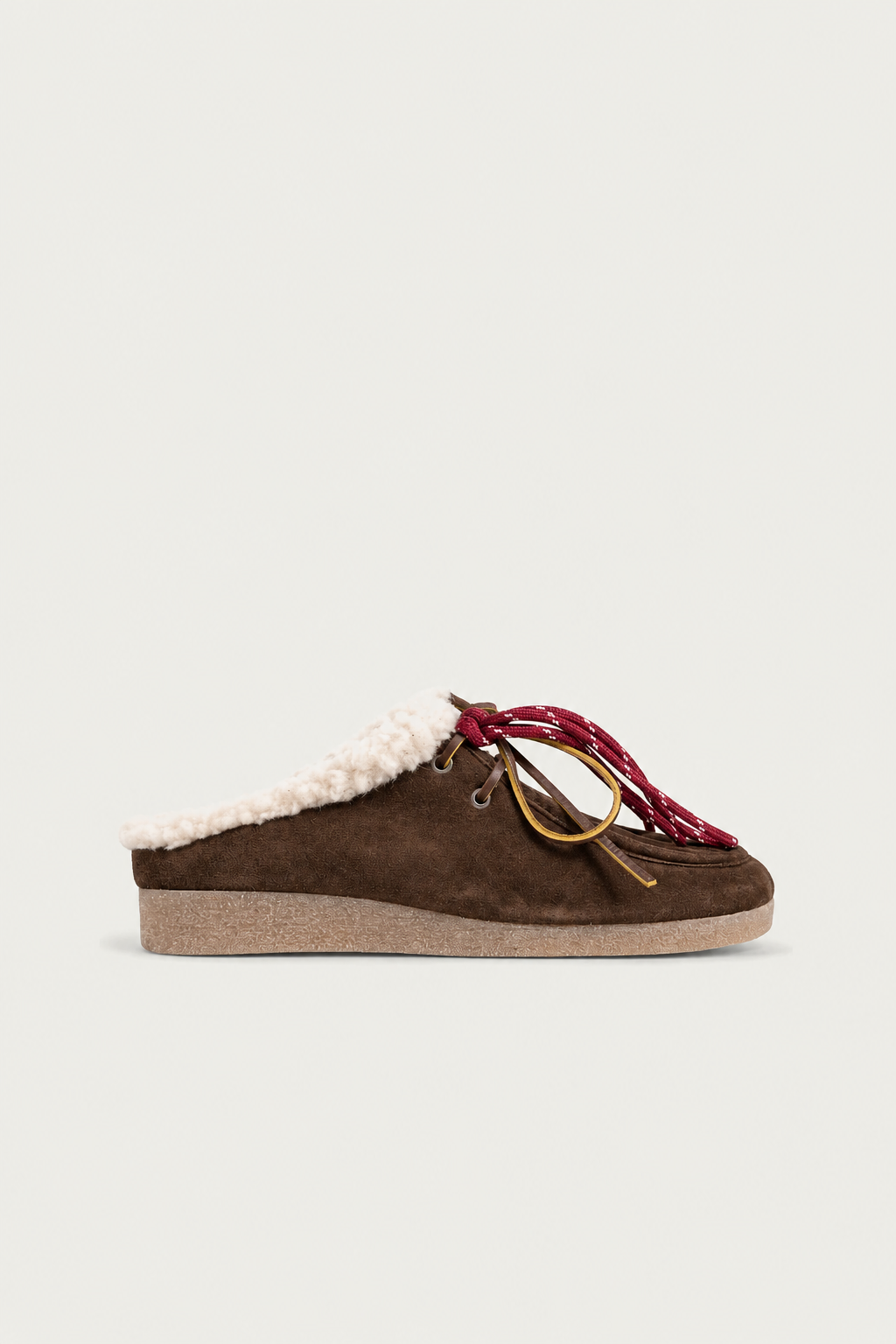 Fur-lined suede mules DOLOMITI