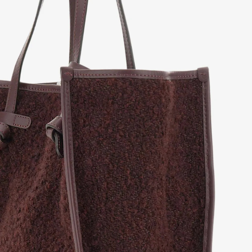 Suède shopper met bouclé-effect