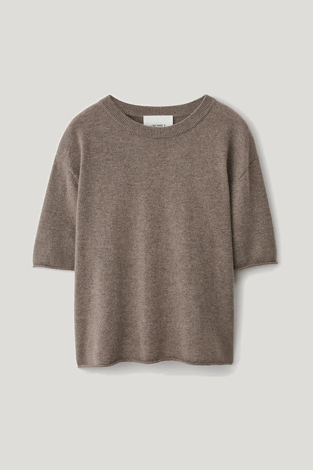 Short-sleeve crew-neck jumper