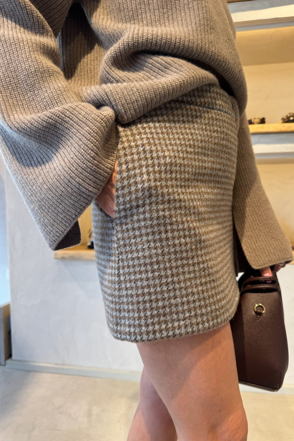 Geruite rok Grigio
