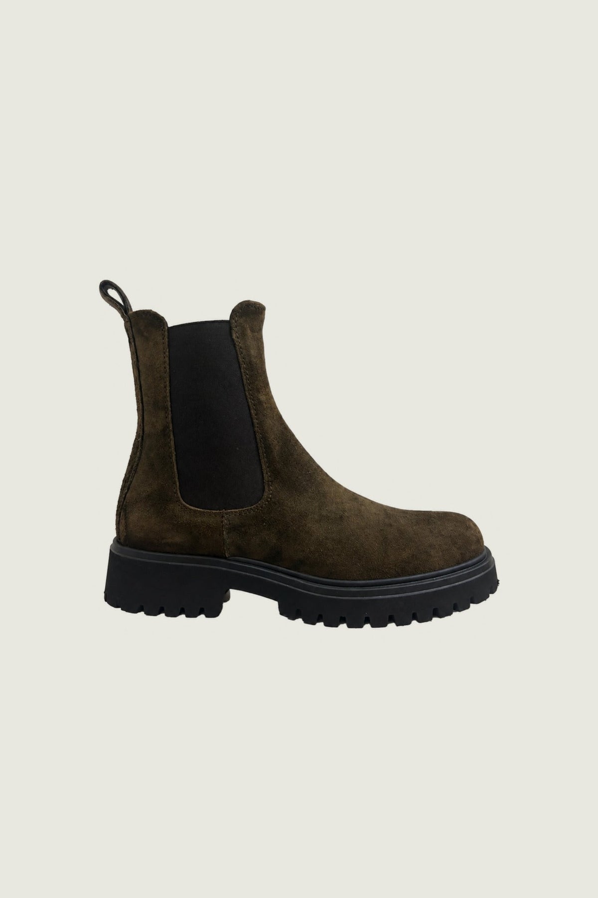 Boots chelsea ranch en velours Guglielmo Rotta, marron foncé, vue de profil