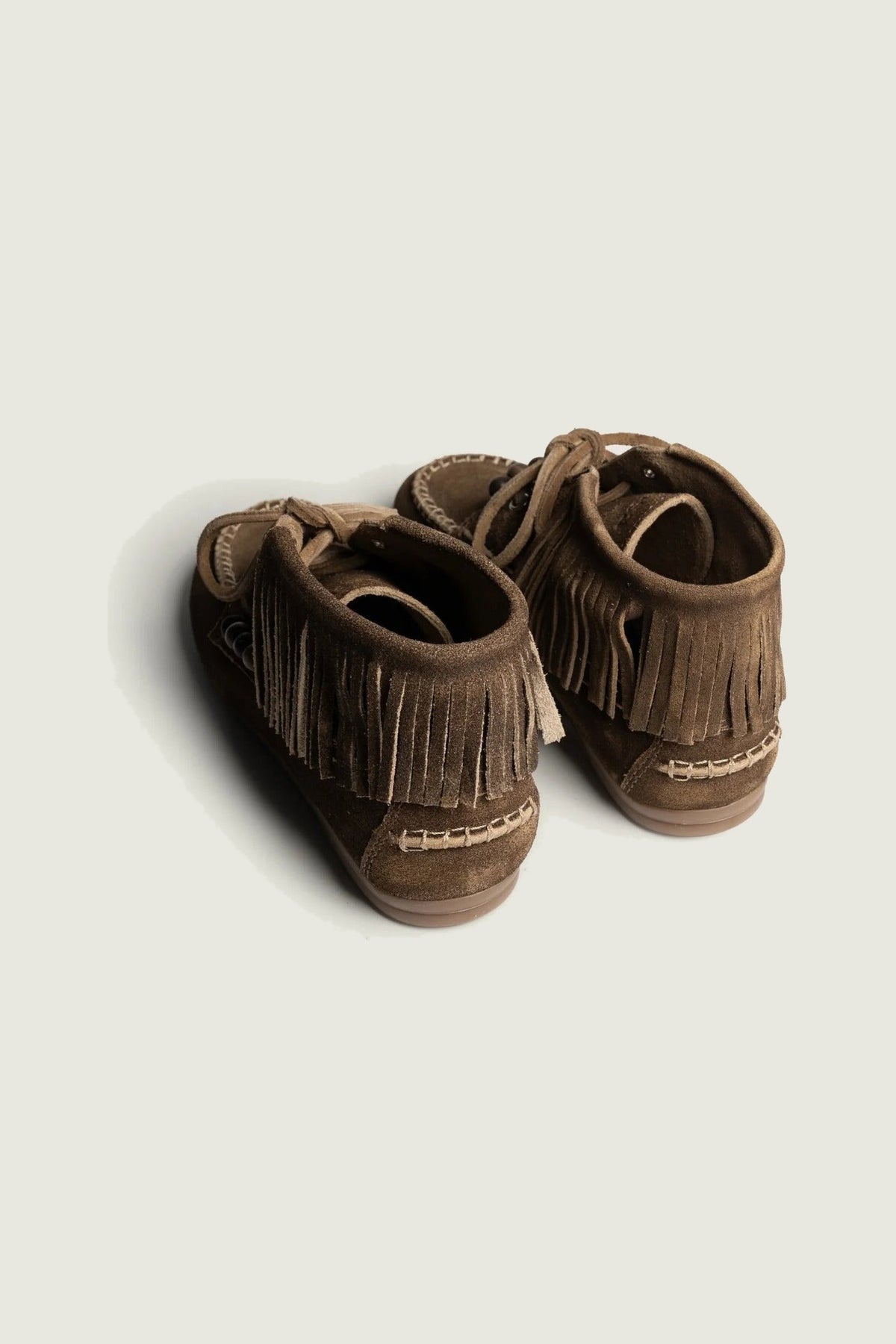 Boots Fringes en suède Posa, brun foncé, vue arrière