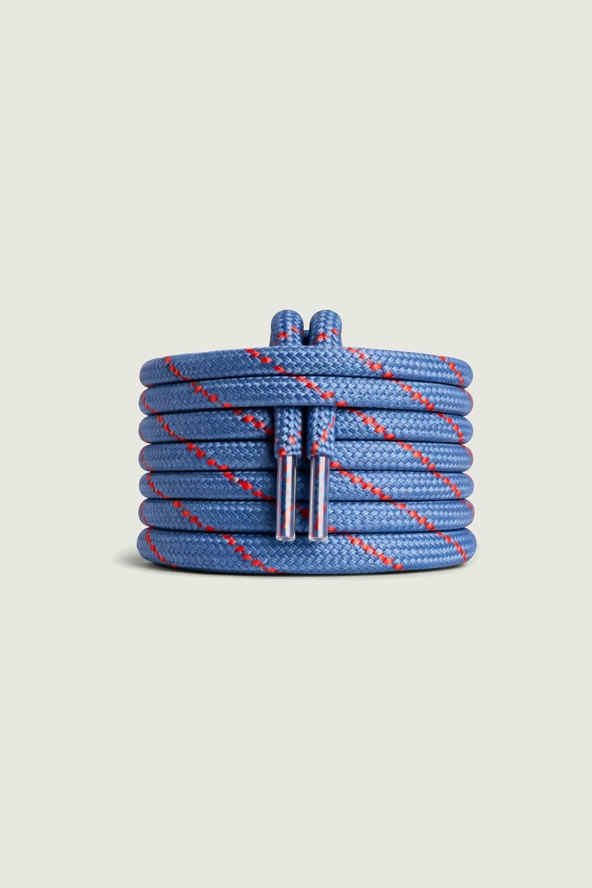 Lacets Posa bleu foncé et rouge, enroulés